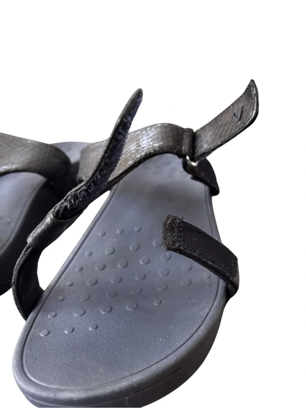 Vionic Ellie Navy Adjustable Wedge Slide Sandals Orthotic Size 9